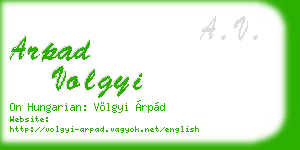 arpad volgyi business card
